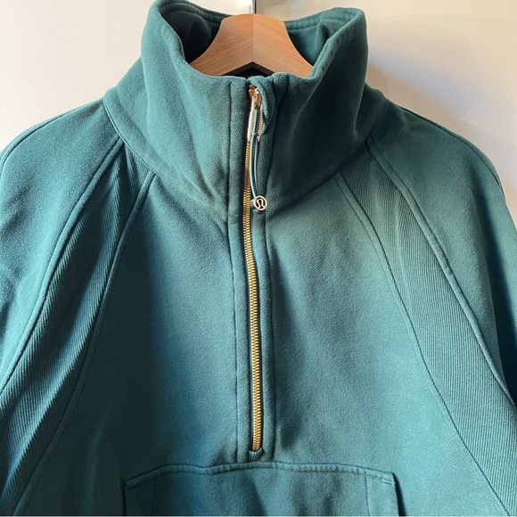 RARE COLOR Lululemon Scuba Oversized Funnel Neck M/L Storm Teal Gold - Picture 4 of 13